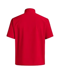 Adidas Men's Scarlet Nebraska Huskers Coaches Sideline Half-Zip Short Sleeve Jacket