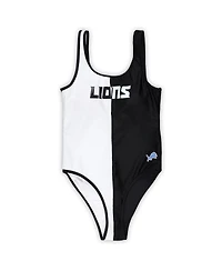 G-iii 4Her by Carl Banks Women's Black/White Detroit Lions Last Stand One-Piece Swimsuit
