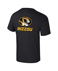 Colosseum Men's Black Missouri Tigers Logo Lockup 2-Hit Active Blend T-Shirt
