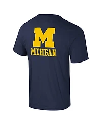 Colosseum Men's Navy Michigan Wolverines Logo Lockup 2-Hit Active Blend T-Shirt