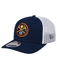 New Era Men's Navy/White Denver Nuggets Trucker 9SEVENTY Coolera Stretch-Snap Hat