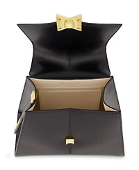 Gold Plated Hardware Angular Leather Handbag