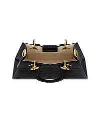 Gold Plated Hardware Crocodile Embossed Leather Handbag