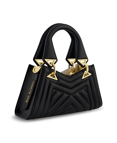 Angular Quilted Napa Leather Handbag