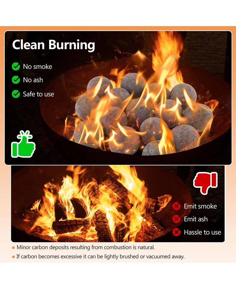 Skonyon 15 Pieces Ceramic Fiber Fire Balls for Outdoor Use