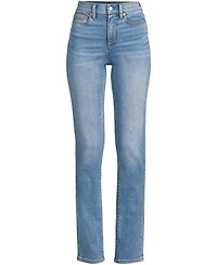 Lands' End Women's Recover High Rise Straight Leg Blue Jeans