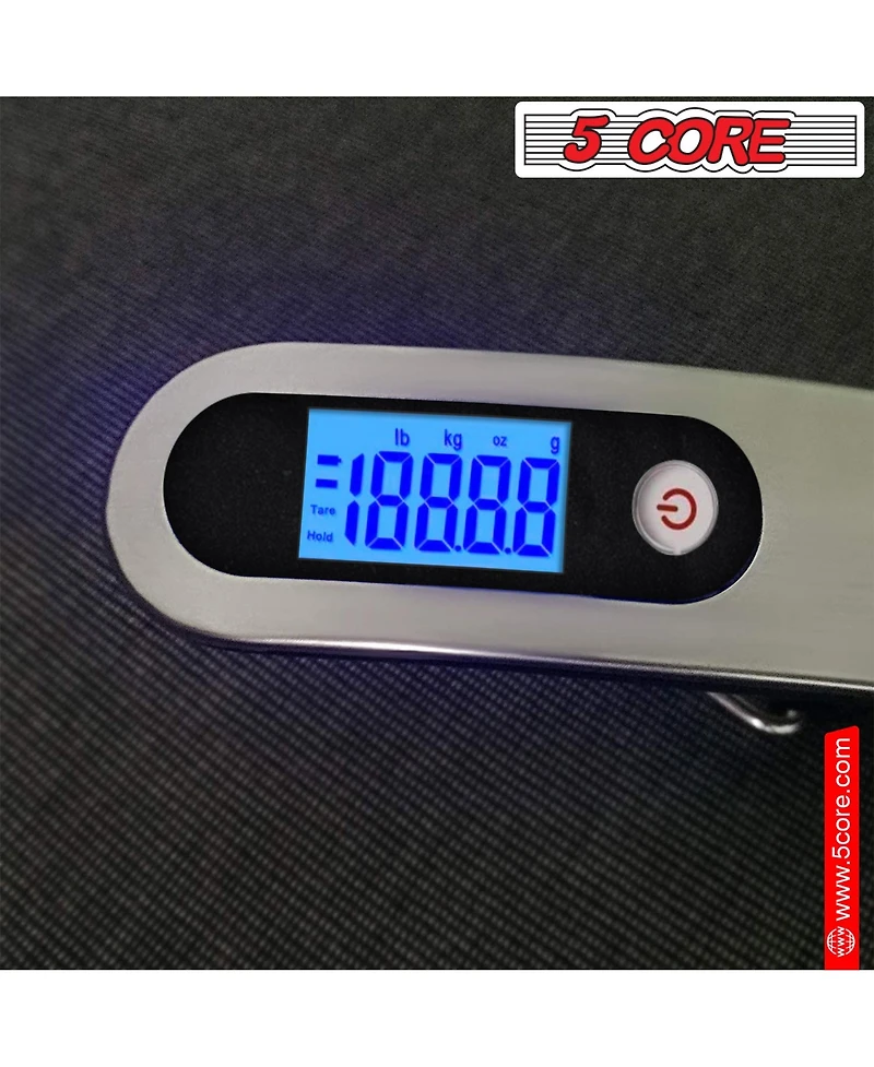 5 Core Digital Luggage Scale 110lbs Travel Weight Scale Hanging Baggage Weighing Machine - 2 Pcs