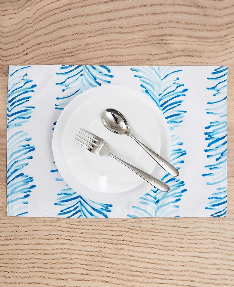 Izod Seagrass Stripe Water-Resistant Indoor and Outdoor Placemats, Set of 4, 13" x 19"