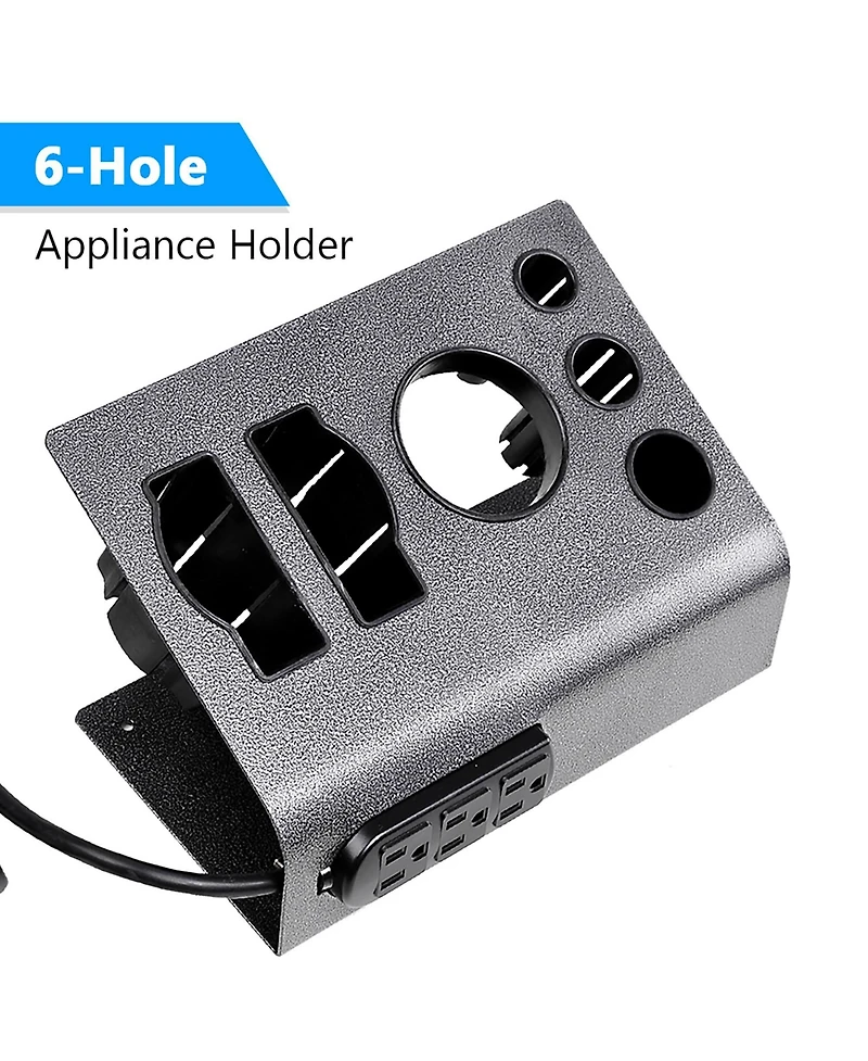 2 Packs Flat Iron Appliance Holder Salon Blow Dryer Desktop Stand w/ 3 Outlets