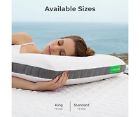 Cariloha Luxurious Cooling Geltop Pillow | Standard | White | 32"x20" | Viscose Material | Naturally breathable, Hypoallergenic, and Moisture wicking