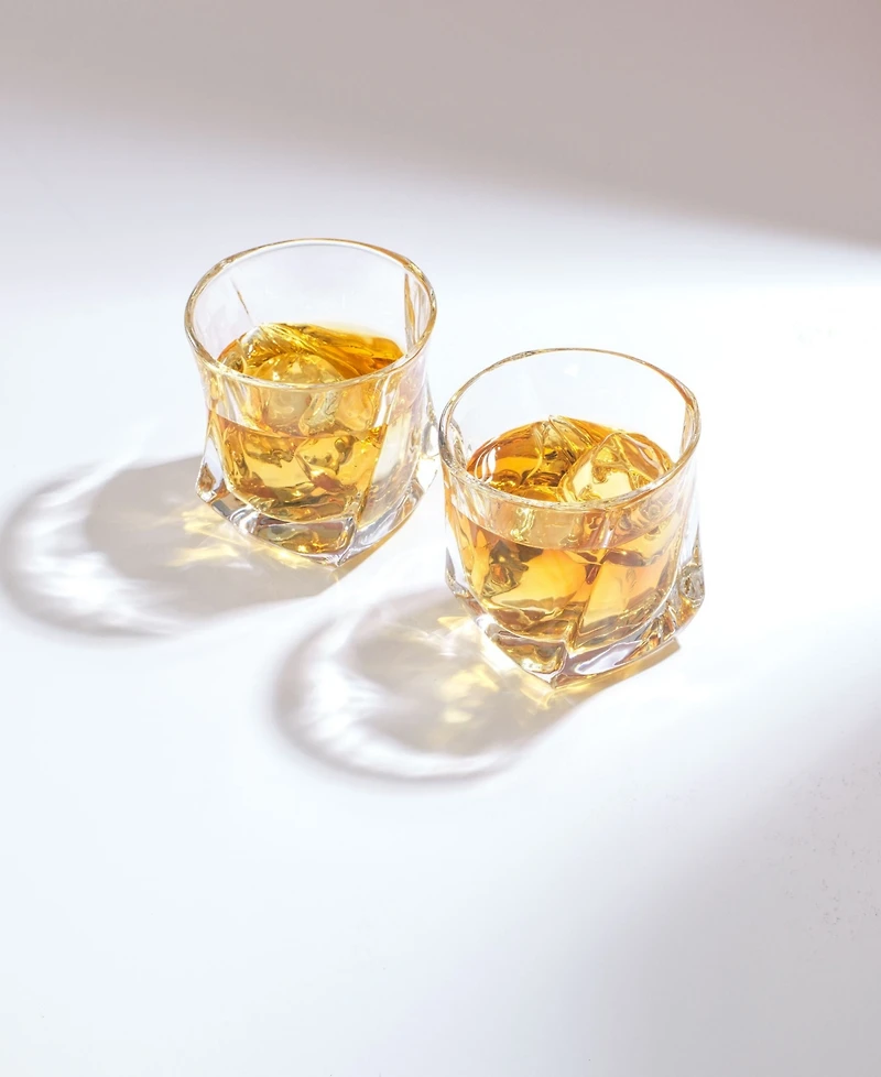 JoyJolt Aurora Whiskey Glasses, Set of 2