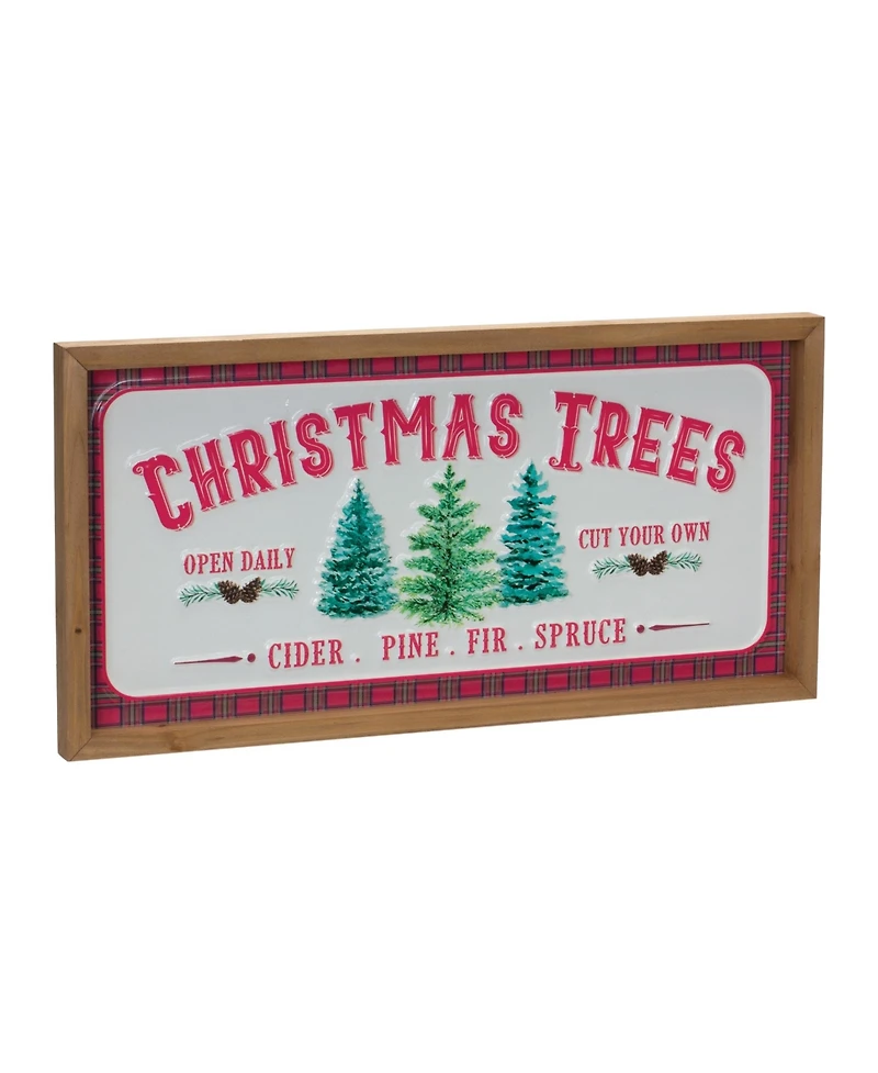 Slickblue Set of 2 Christmas Tree Wall Signs for Festive Holiday Decor