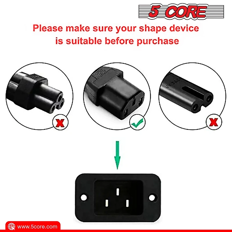 5 Core 3 Prong Extension Cord 10 Feet Three Prong Extension Cable Us Ac 3 Prong Christmas Light Extension Cord Heavy Duty Plug Extender -Pc 1002
