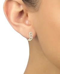 Diamond Triple Link Hoop Earrings (1/4 ct. t.w.) in 10k Gold