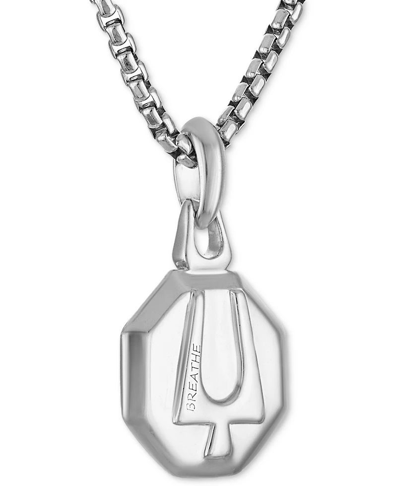 Bulova Marc Anthony Men's Black Diamond Lion Head Silhouette Pendant Necklace in Sterling Silver-Plate, 24" + 2" extender, BVP1057-wsaa
