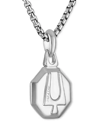 Bulova Marc Anthony Men's Black Diamond Lion Head Silhouette Pendant Necklace in Sterling Silver-Plate, 24" + 2" extender, BVP1057-wsaa
