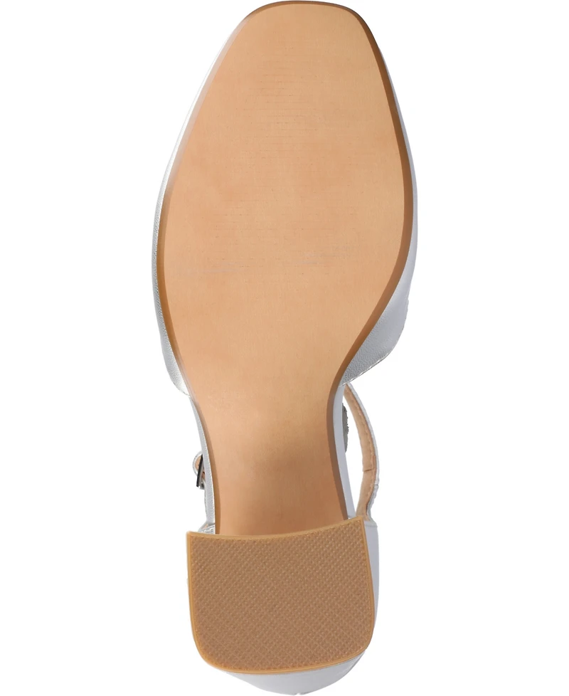 Journee Collection Women's Hesster Block Heel Ankle Strap Pumps