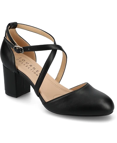 Journee Women's Foster Tru Comfort Foam Almond Toe Block Heel Pumps