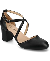 Journee Women's Foster Tru Comfort Foam Almond Toe Block Heel Pumps