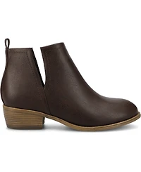 Journee Collection Women's Rimi Notched Ankle Stacked Heel Booties
