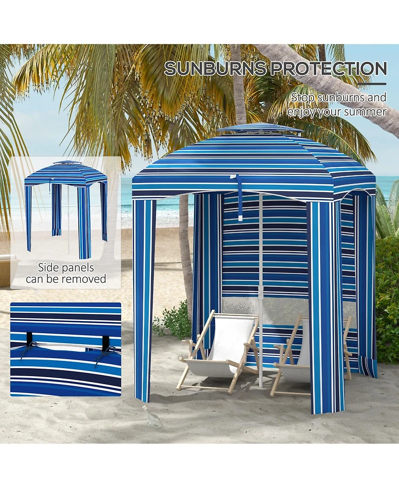 Cabana Coverage Compact Beach Umbrella for Shade and Protection