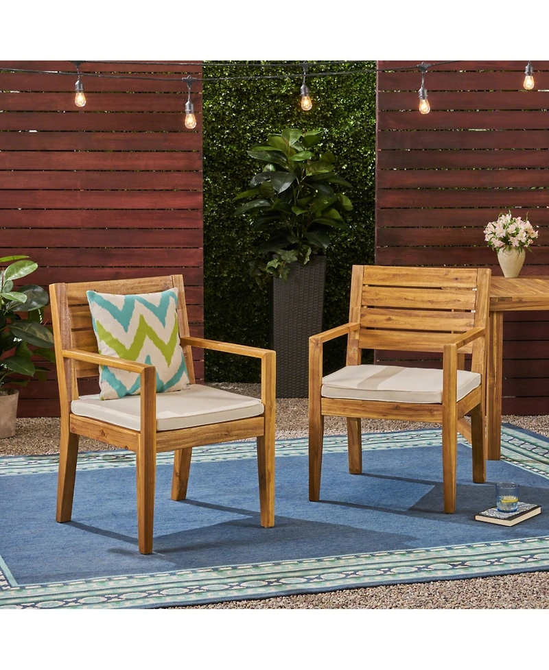 Streamdale Nestor Acacia Wood Dining Chair, Beige