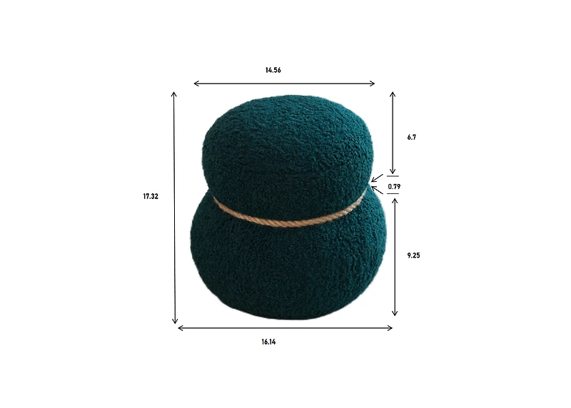 Streamdale Furniture Dark Green Snowman Stool with Plush Cushion