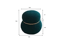 Streamdale Furniture Dark Green Snowman Stool with Plush Cushion