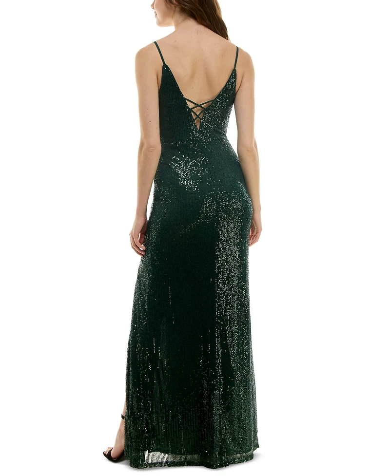 Speechless Juniors' Sequined Mermaid Gown