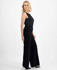I.n.c. International Concepts Petite Velvet High-Rise Wide-Leg Pants, Created for Macy's