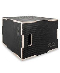 ProsourceFit 3-in-1 Wood Power Grip Plyometric Box, 30/20/24