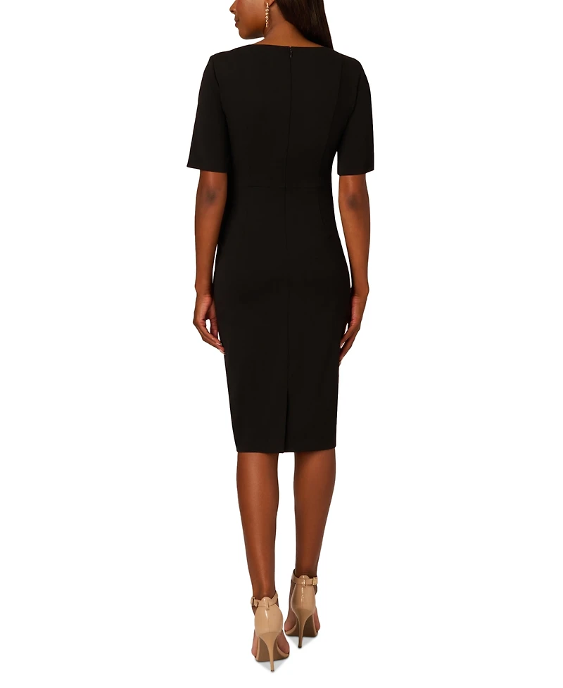 Adrianna Papell Women's Tie-Waist Short-Sleeve Sheath Dress