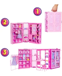 Barbie Dream Closet Toy Playset with Fashion Doll, Clothes, Accessories, 3-ft-Wide with 25+ Pieces