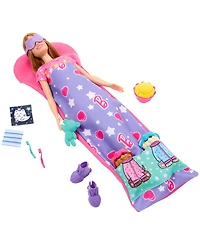 Barbie Doll Puppy Slumber Party Playset with 2 Toy Dog Figures, 10+ Accessories, Color-Change