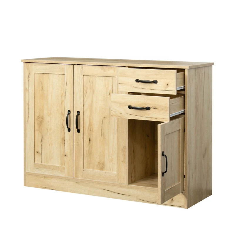 Streamdale Furniture Modern Wood Buffet Sideboard With 2 Doors 1 Storage And 2 Drawers - Entryway Serving Storage