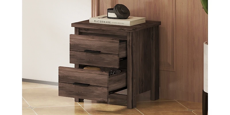 Streamdale Vintage Nightstand with Storage Drawers (Assembly Required)