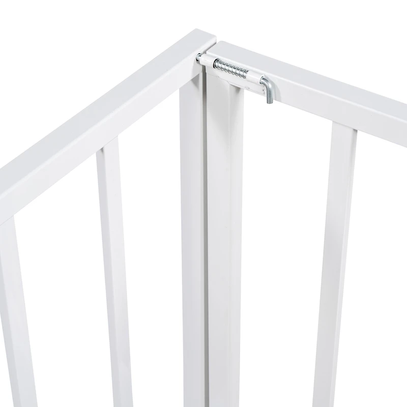 Streamdale Twin Metal Floor Bed Frame with Fence and Door, White