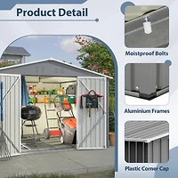 Streamdale 10x8FT All-Weather Metal Storage Shed with Lockable Doors