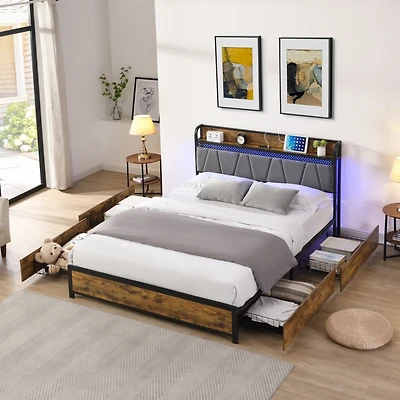 Streamdale Queen Bed Frame with Storage and Tech
