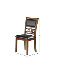Streamdale Set Of 2 Upholstered Dining Chair In Walnut Finish