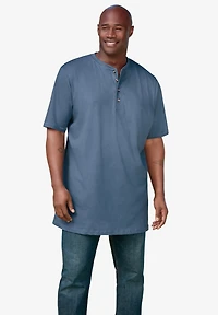 Boulder Creek Big & Tall by KingSize Heavyweight Longer-Length Short-Sleeve Henley Shirt