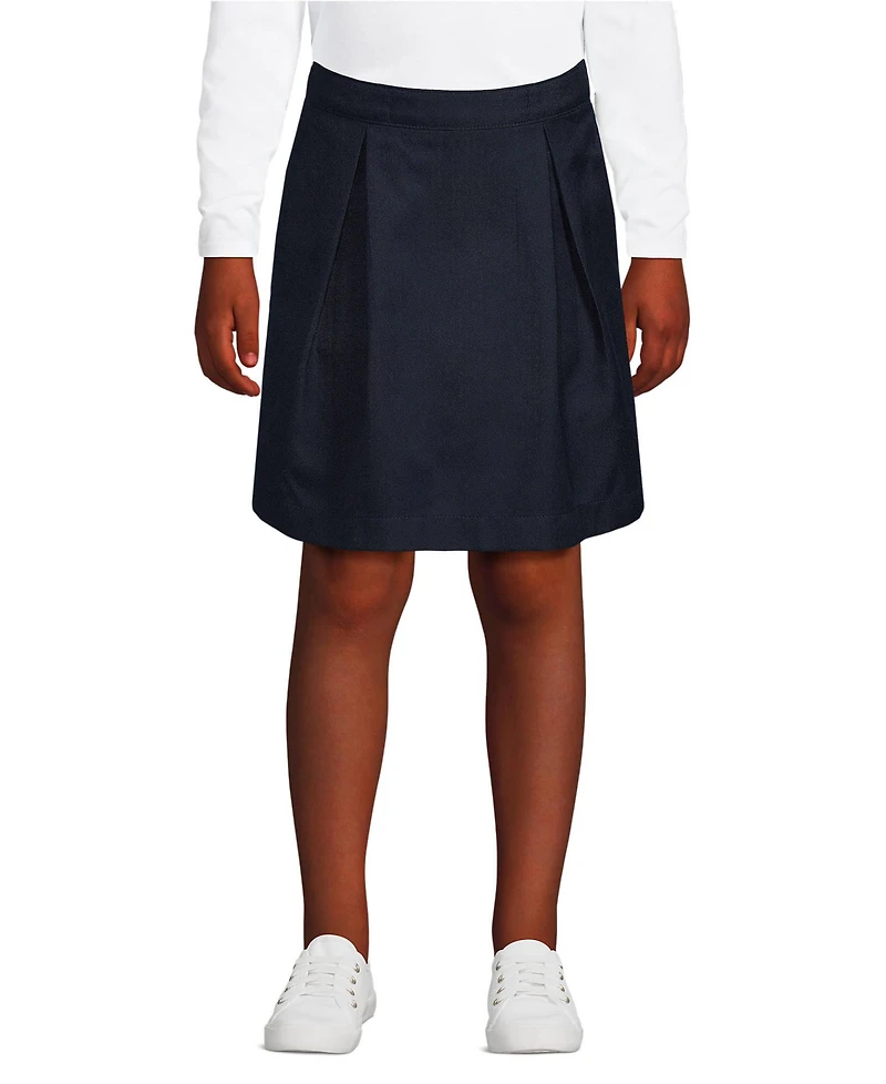 Lands' End Big Girls School Uniform Solid Pleated Skort Top of Knee