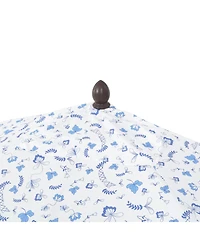 Jonathan Y 9ft Rectangular Half Market Patio Umbrella Crank, Wind Vent Uv Protection