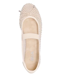 Mia Women's Unica Mary-Jane Rhinestone Mesh Flats