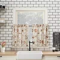 Bristol Coffee Shop Semi-Sheer Rod Pocket Kitchen Curtain Valance and Tiers Set