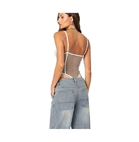 Edikted Cabaret lacey sheer mesh bodysuit