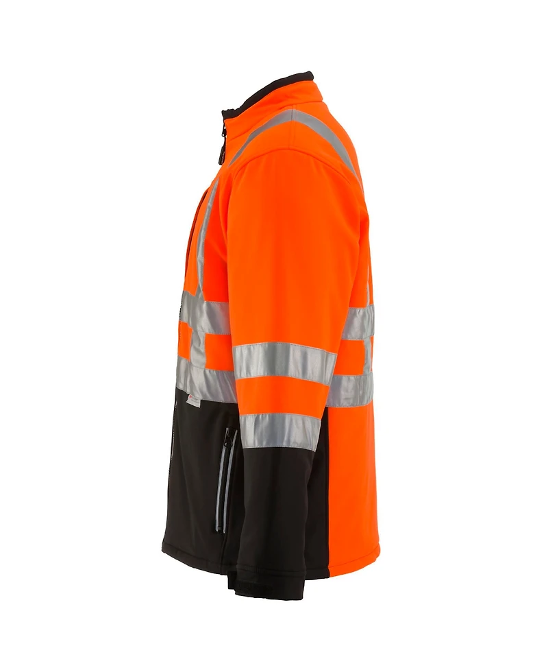 RefrigiWear Men's HiVis Insulated Softshell Jacket - High-Visibility, Warm Work Coat, Water-Repellent, Windproof, Reflective Safety Gear