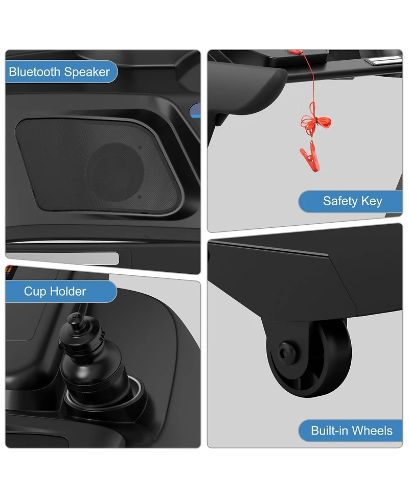 4.75HP Electric Folding Treadmill W/App Auto Incline Preset Programs Speakers