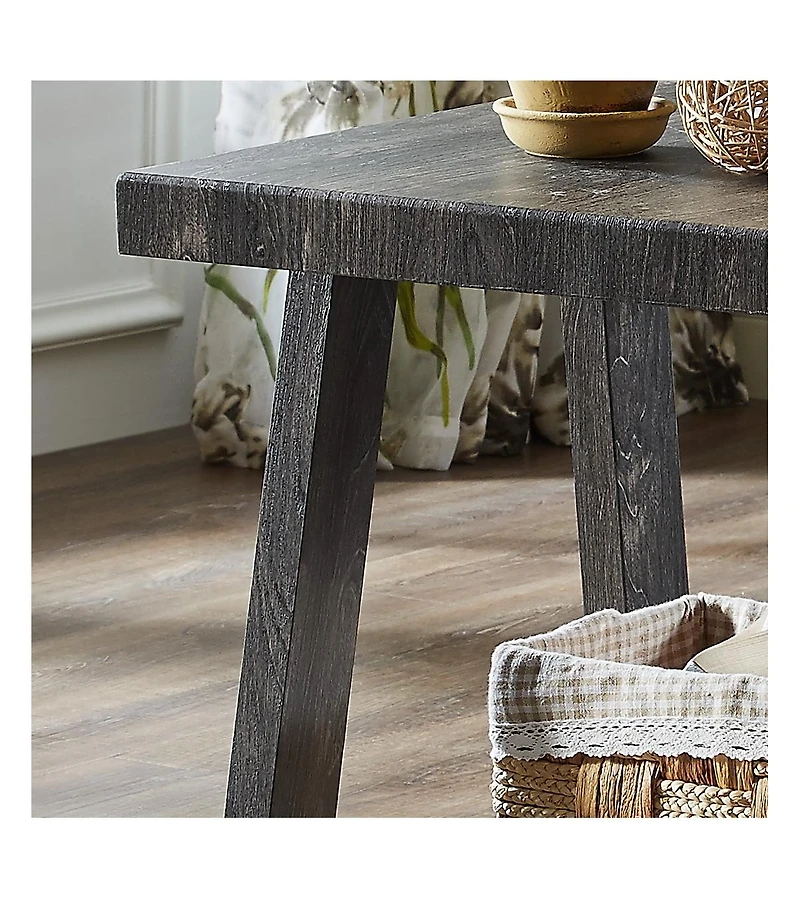 Streamdale Furniture Replicated Wood Shelf End Table in Charcoal Finish