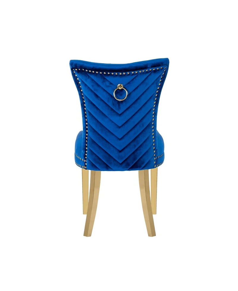 Streamdale Eva 2 Piece Legs Dining Chairs Finished With Velvet Fabric